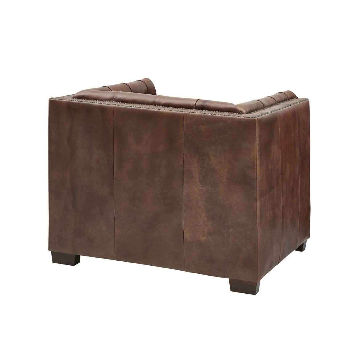 Tuxedo Leather Arm Chair - Overstock - 43634584