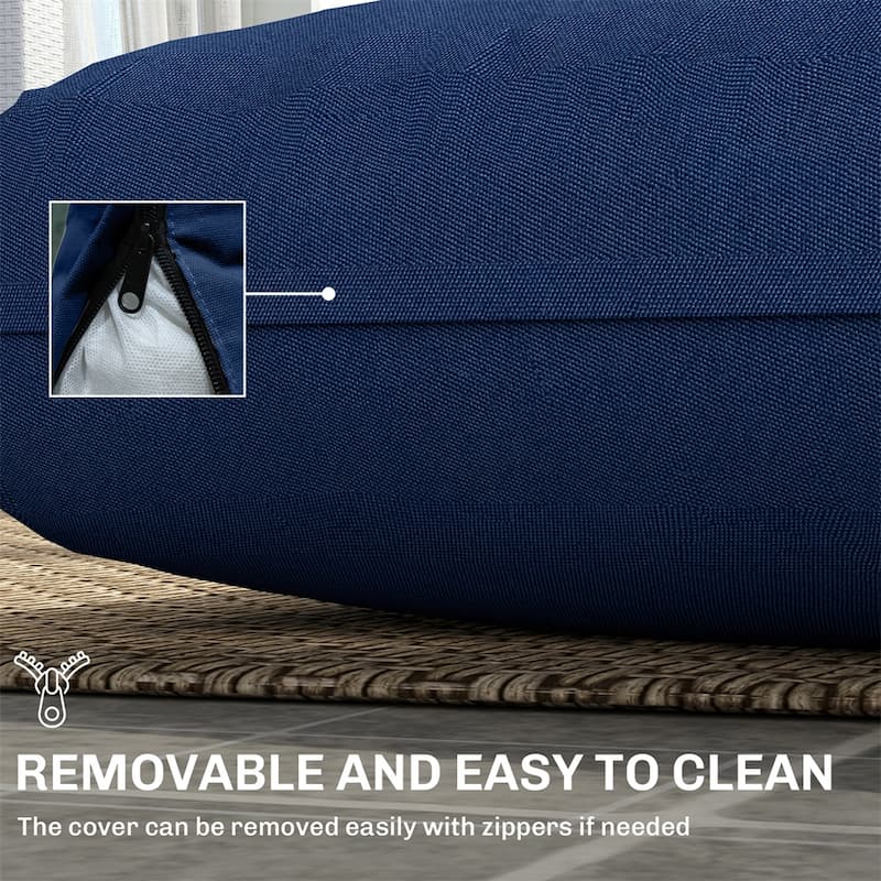 Fabric Outdoor Cushion Set with Washable Covers - Seat Cushion: 45.9" L x 26" W x 4.9" H