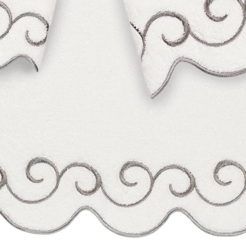 Authentic Hotel and Spa 100% Turkish Cotton SIMPLICITY Scallop Embellished Towel Collection