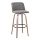 Option Grey Noise Fabric/Round Black Footrest