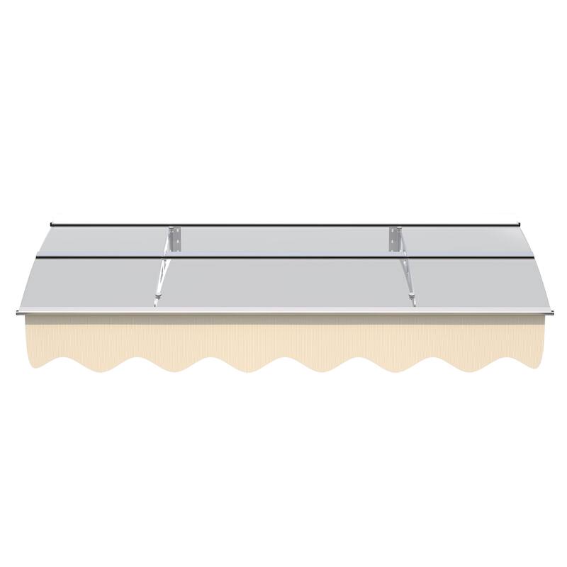 Series Door Window Awning Canopy Made of 0.137Inch Thick Crystal Solid Polycarbonate Sheet and Aluminum Alloy with Valance