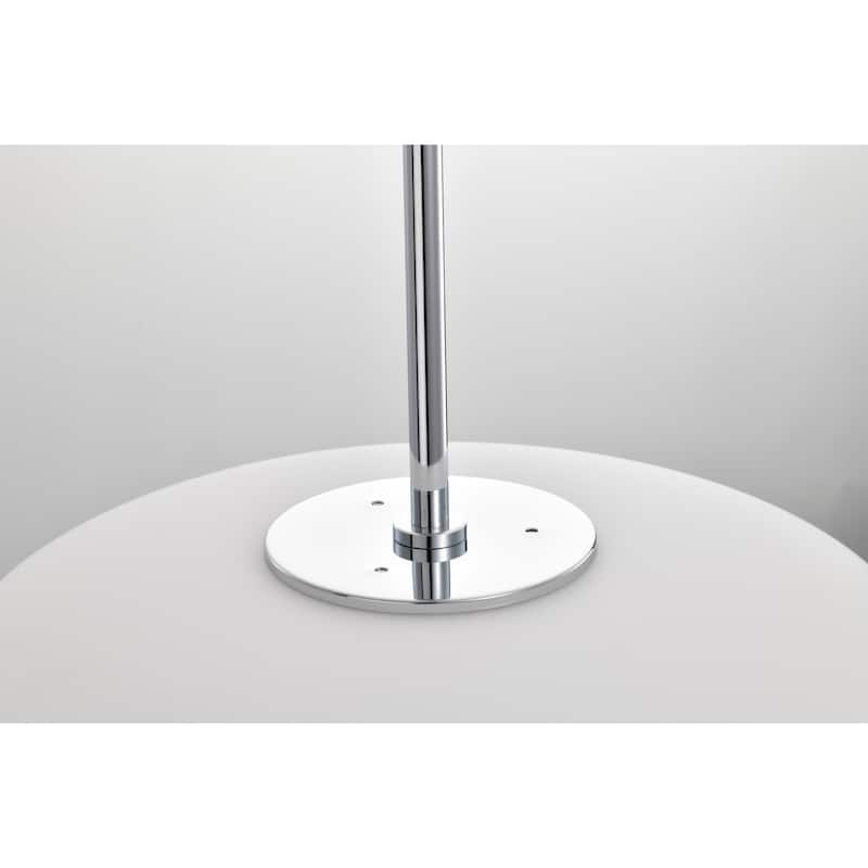 Caio Chrome Pendant Light with Oval Disk Frosted Glass Shade