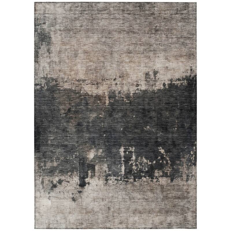 HomeRoots Abstract Transitional Rectangle Outdoor Rug
