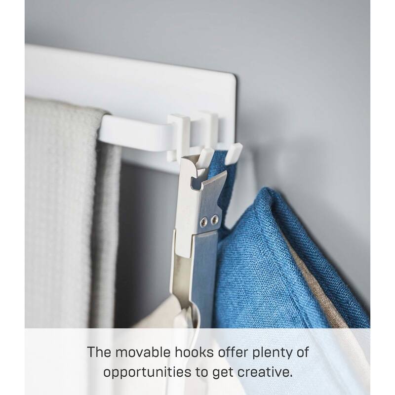 Yamazaki Home Magnetic Kitchen Towel Hanger, Steel, Holds 3 lbs - L 1.77 x W 11.02 x H 1.97 inches