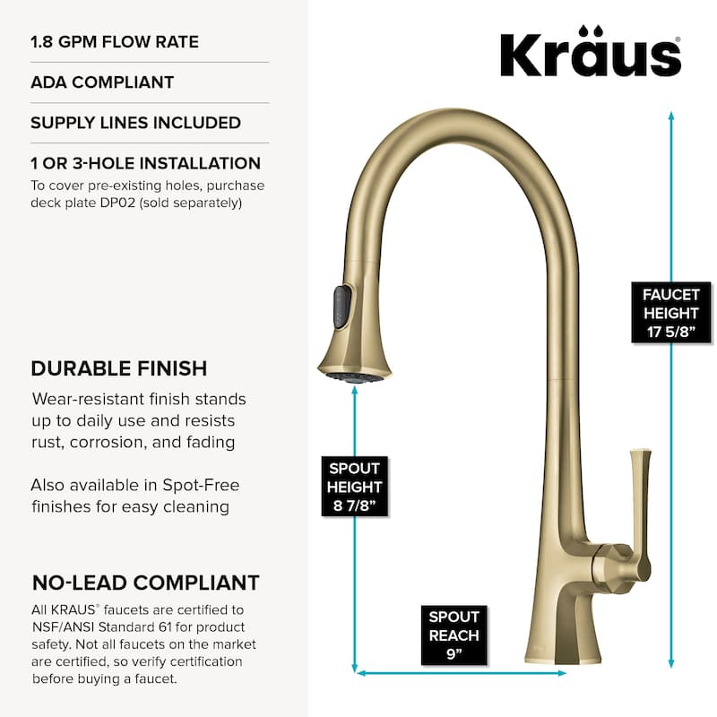 KRAUS Savan 2-Function Single Handle Pull Down Kitchen Faucet