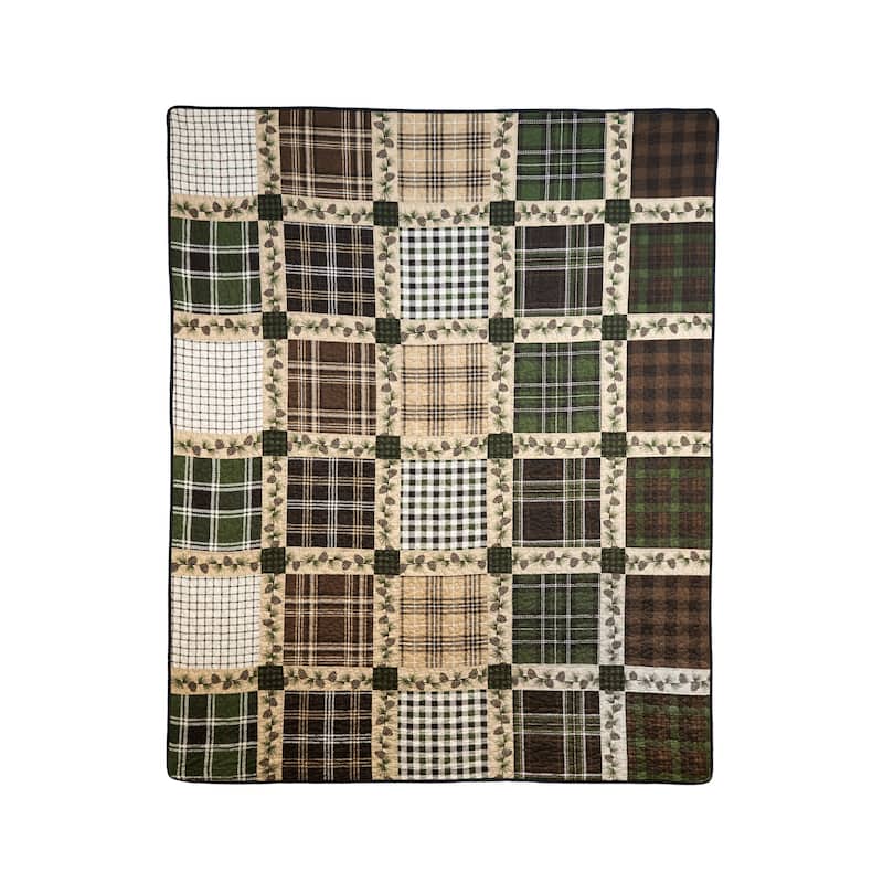 Donna Sharp Pine Patch Cotton Throw - 50" x 60" - Brown