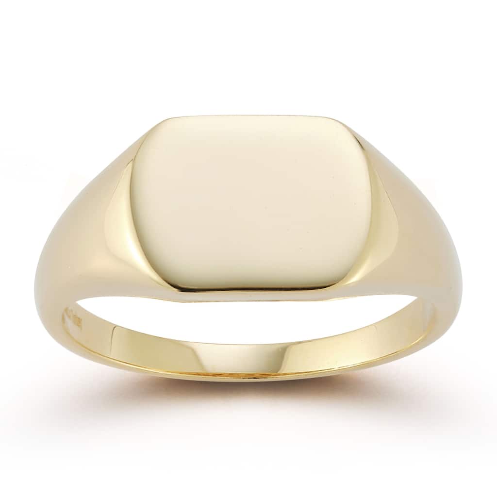 Soleil 14K Gold Flat Rectangular Signet Ring