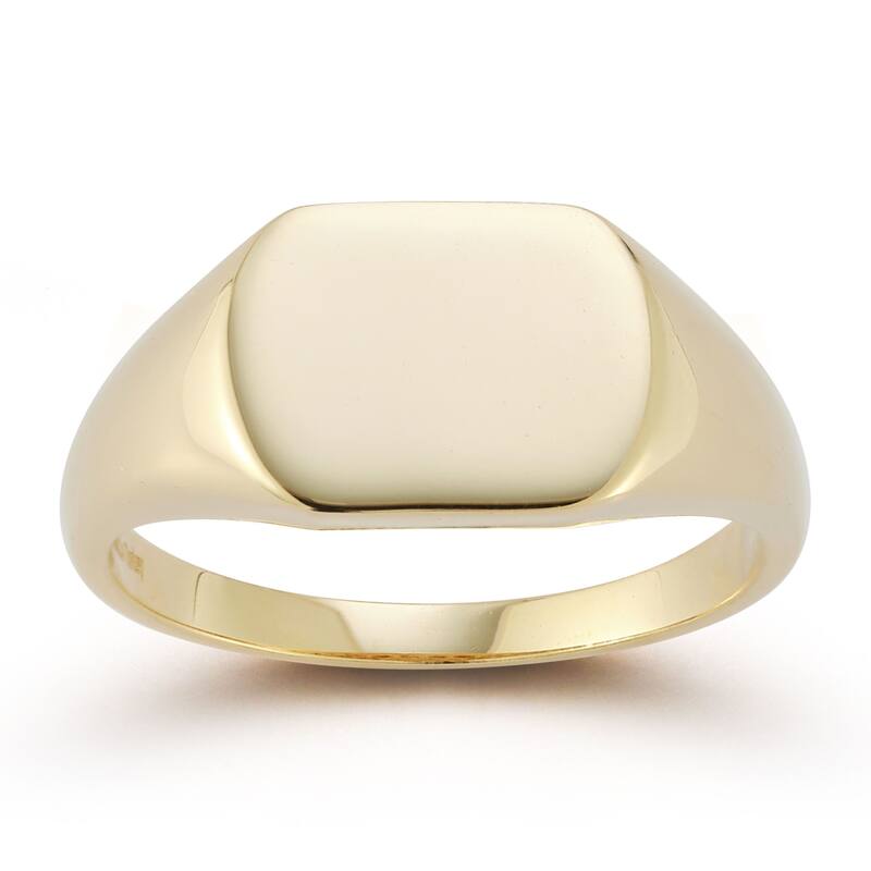 Soleil 14K Gold Flat Rectangular Signet Ring