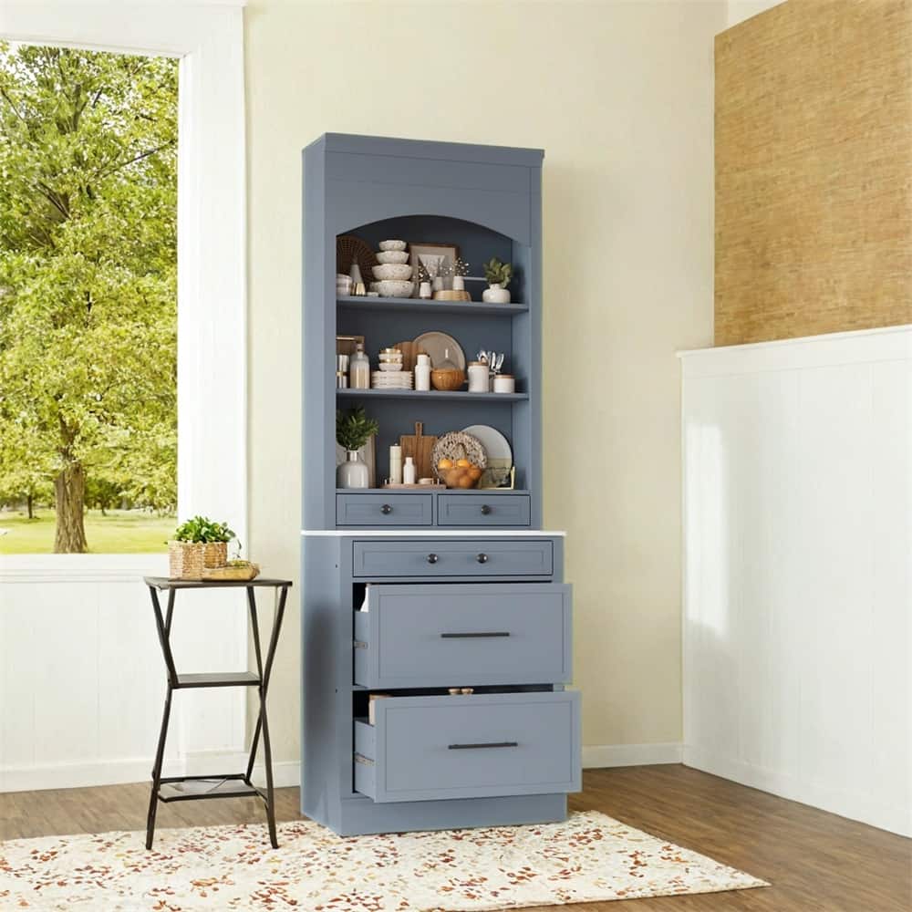 Modern 83.7inch High Kitchen Pantry,Freestanding Tall Kitchen Hutch