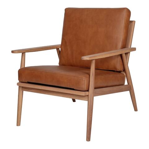 Aurelle Home Mid-Century Modern Solid Oak Lounge Chair