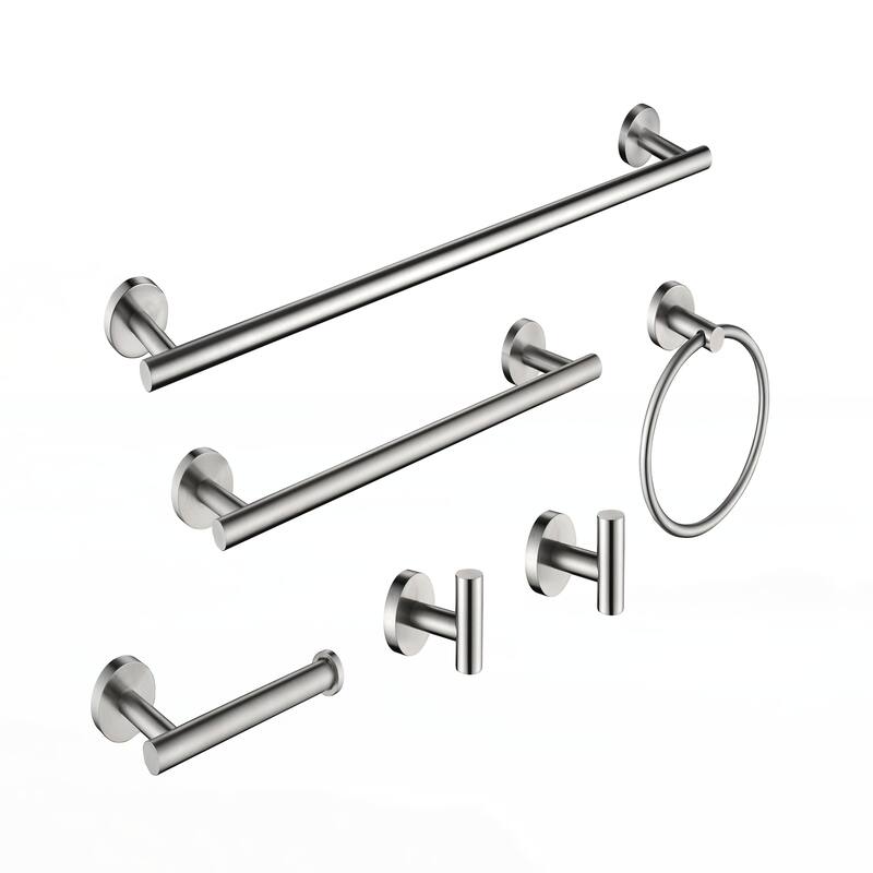 6 Piece Stainless Steel Bathroom Towel Rack Set