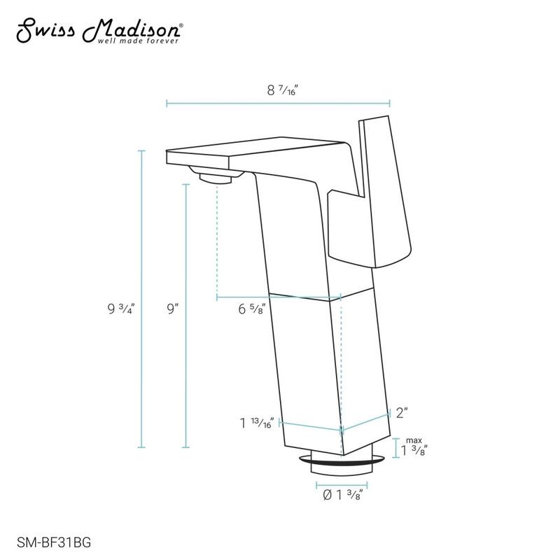 Carré 9 Single Handle Bathroom Faucet