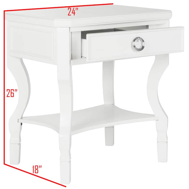 SAFAVIEH Alaia White Side Table - 24" x 18" x 26"