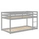 preview thumbnail 4 of 3, Grey Twin over Twin Floor Bunk Bed with Ladder and Guardrails