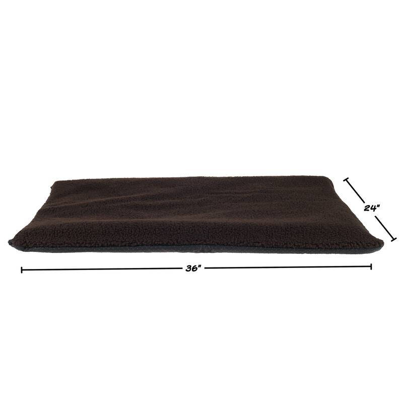PETMAKER Self-Heating Pet Bed Crate Mat with Washable Sherpa Cover