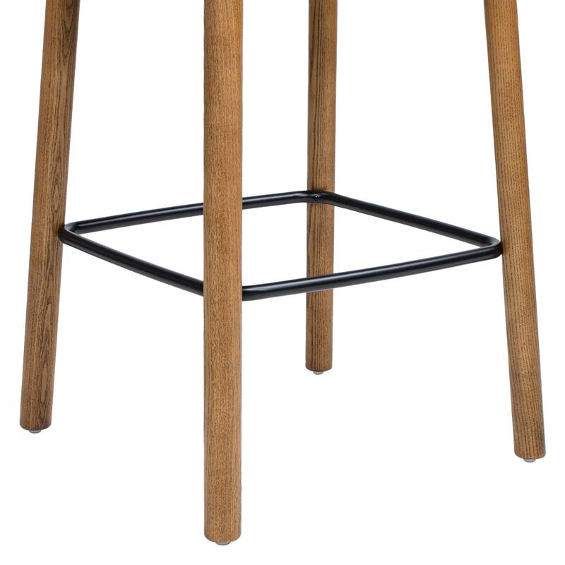 Modern Minimalist Low Back Wood Counter Stool