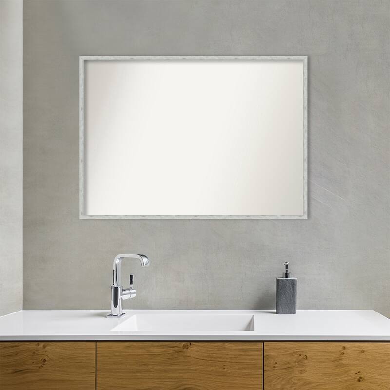 Imprint Non-Beveled Wood Framed Bathroom Vanity Wall Mirror