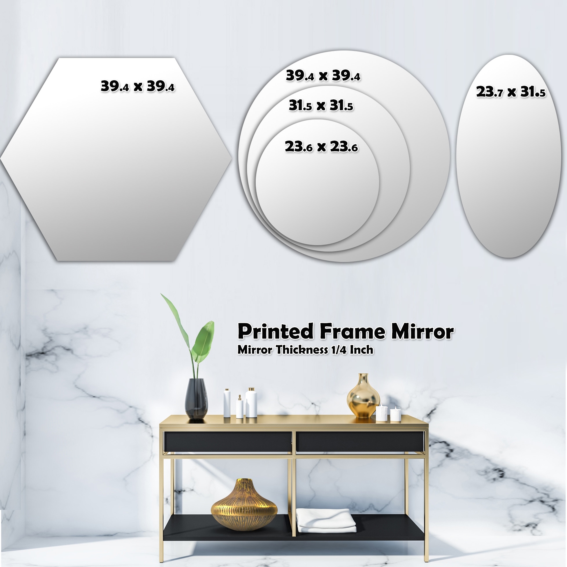 Designart Amethyst Geode Modern Round Or Oval Wall Mirror Triple C On Sale Overstock 29892719