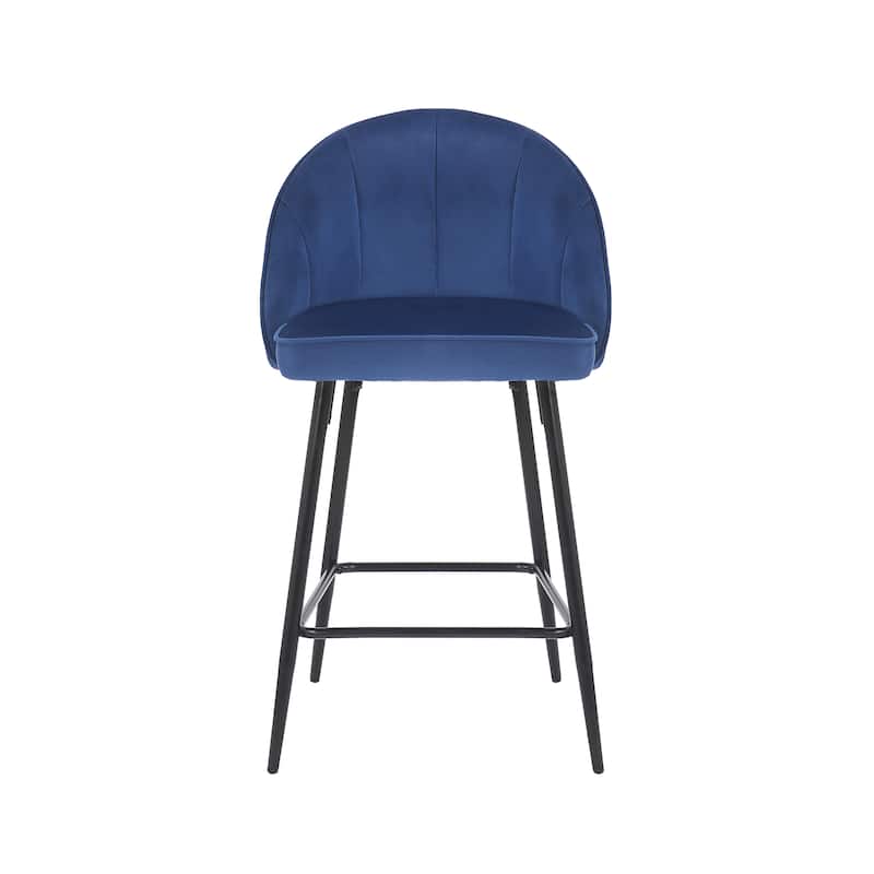 Porthos Home Freya Velvet and Metal Counter Stools (Set of 2)
