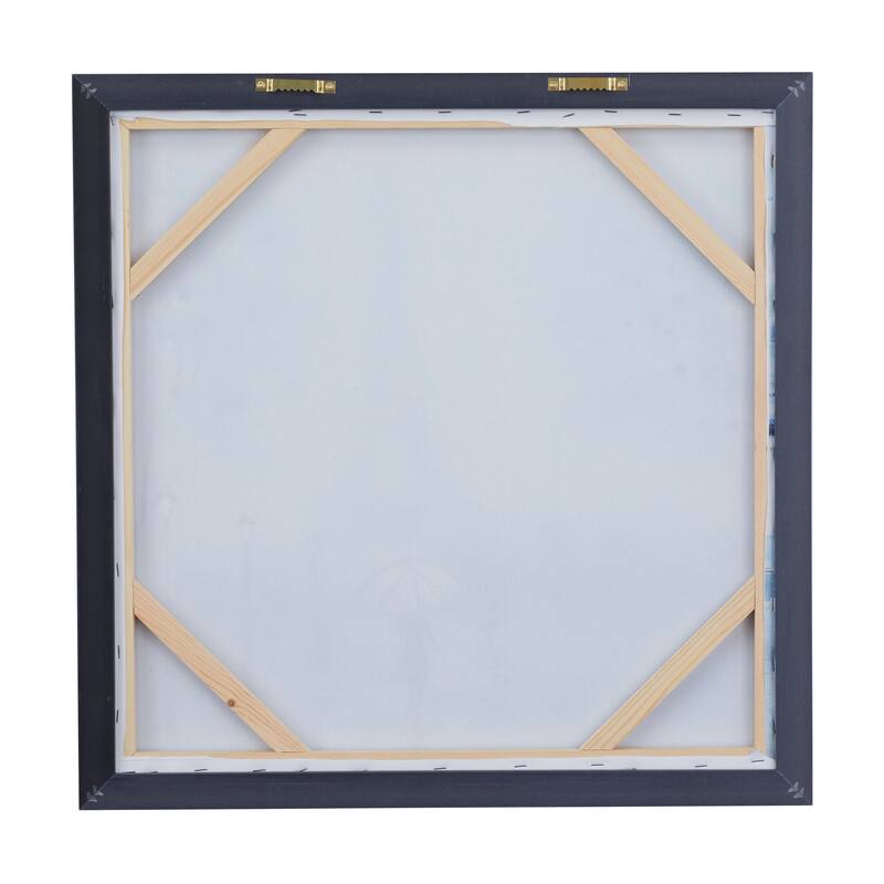 Blue Polystone Transitional Framed Wall Art