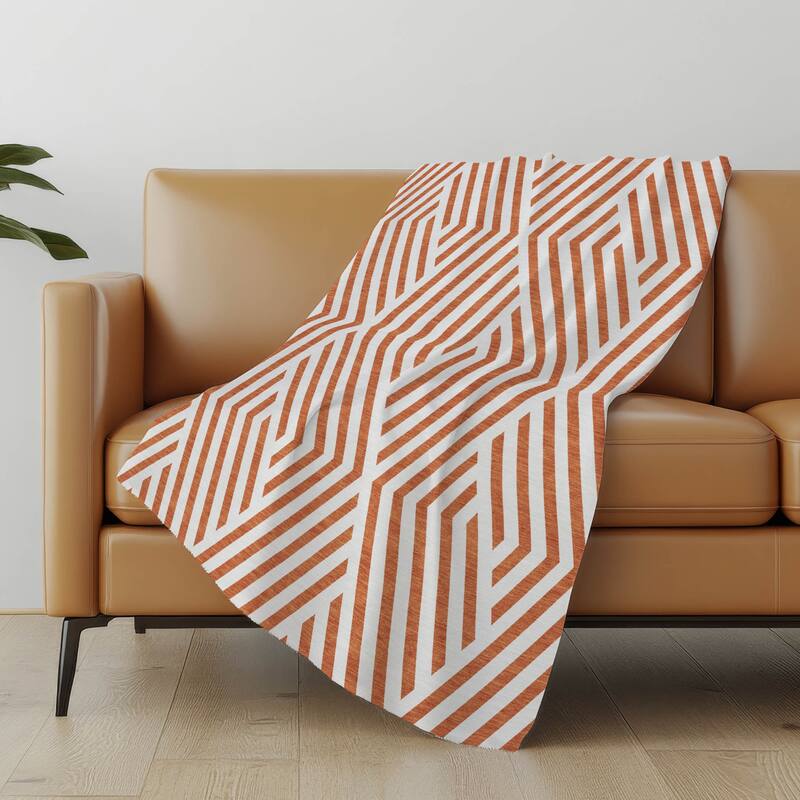 Premium Machine Washable Contemporary Geo Sherpa Throw Blanket