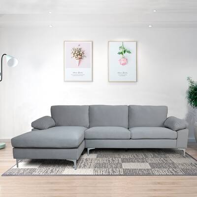 104" Velvet Sectional Sofa with Left Hand Facing Chaise