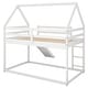 preview thumbnail 27 of 27, Twin Size Bunk House Bed with Slide and Ladder,House Shape Bunk bed with Slide