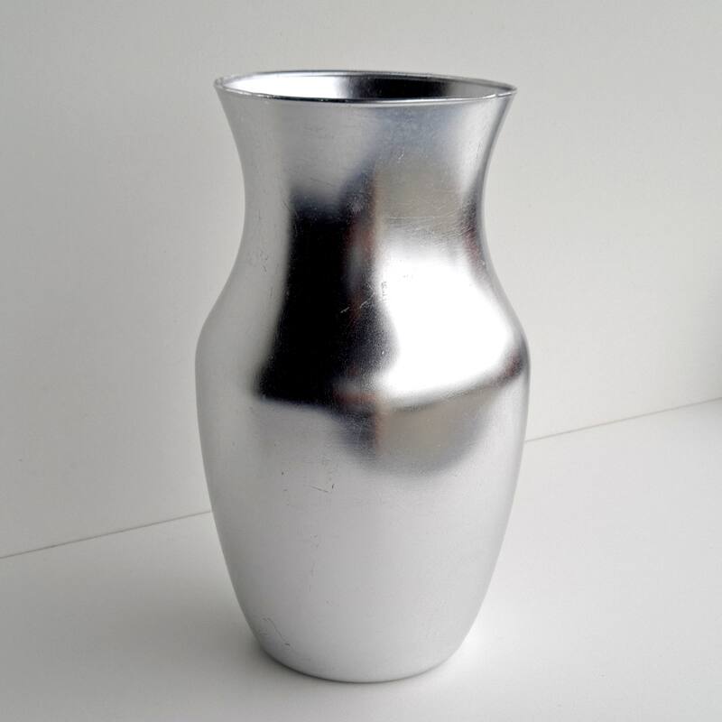 GILT 9" Glass Flower Vase