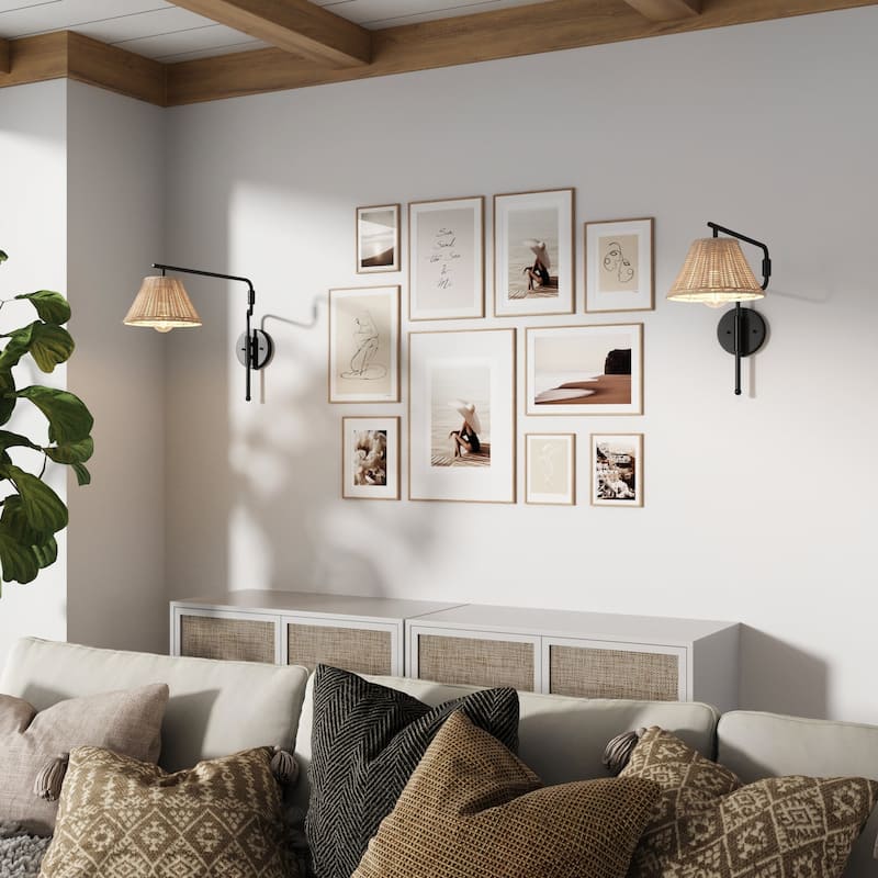 Kai Wall Mounted Plugin Bedside Reading Lamp with Empire Shade