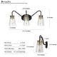 preview thumbnail 17 of 21, Modern Black Gold Bathroom Vanity Light Wall Sconces with Seeded Glass
