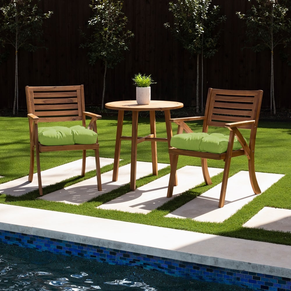 Sorra Home Tufted Chair Cushion Round U-Shaped Back 16 x 16 x 3" (Set of 2)