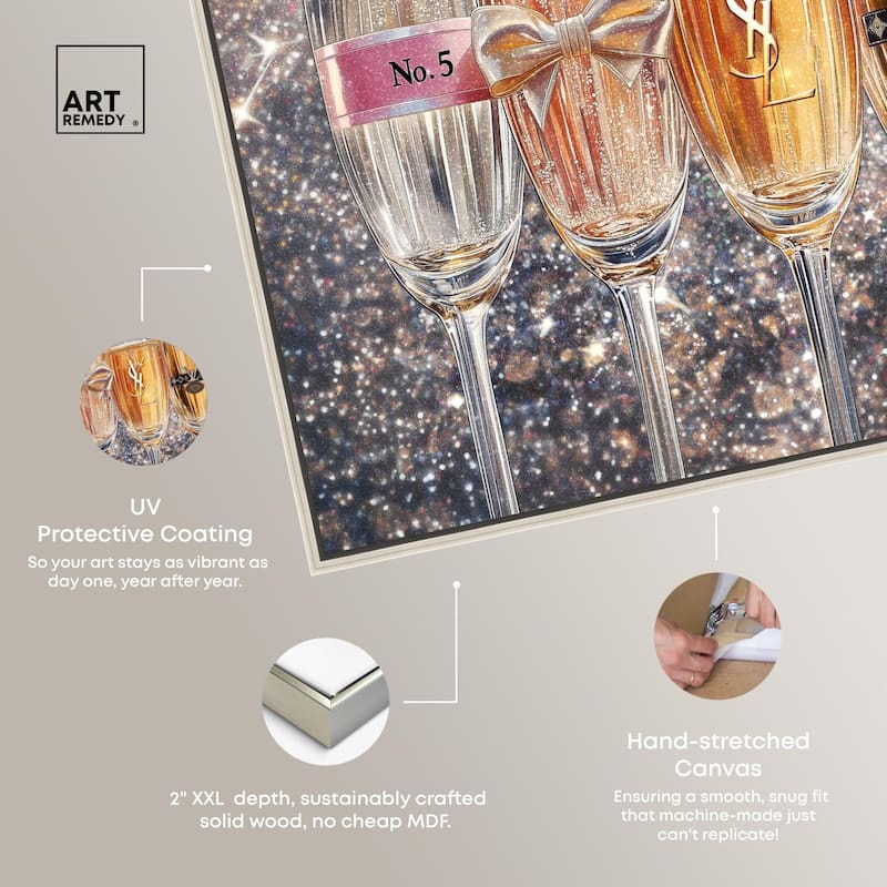 Champagne Glasses Glitz Canvas by Art Remedy