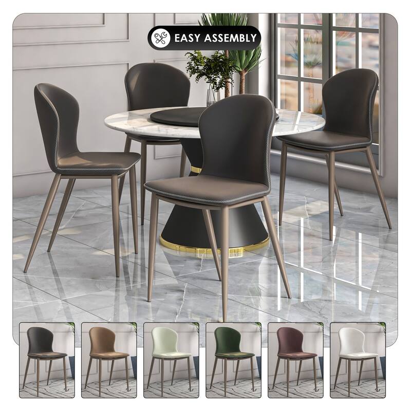 Upholstered Dining Chair in Fabric with Iron Legs Mosaic Series Set of 2
