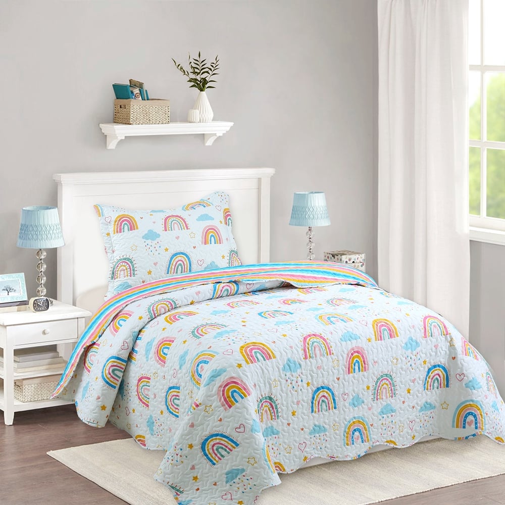 MarCielo Kids Quilt Set Bedspread Set For Children Girls Boys Coverlet