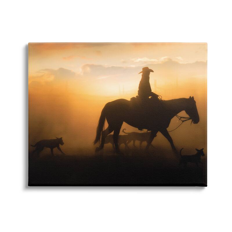 Stupell Western Horse at Sunset Canvas Wall Art Design by PBurchettePhoto - 48 x 36
