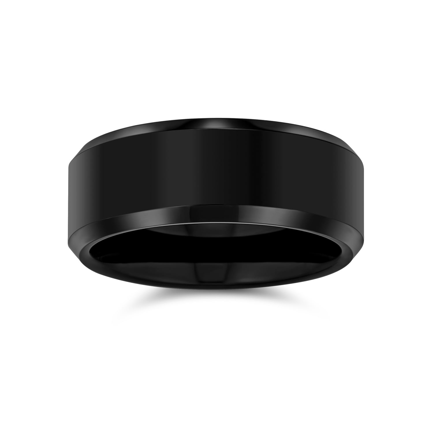Security Jewelers Tungsten 8mm Ridged Band with Black PVD Size 13 Ring Size 13