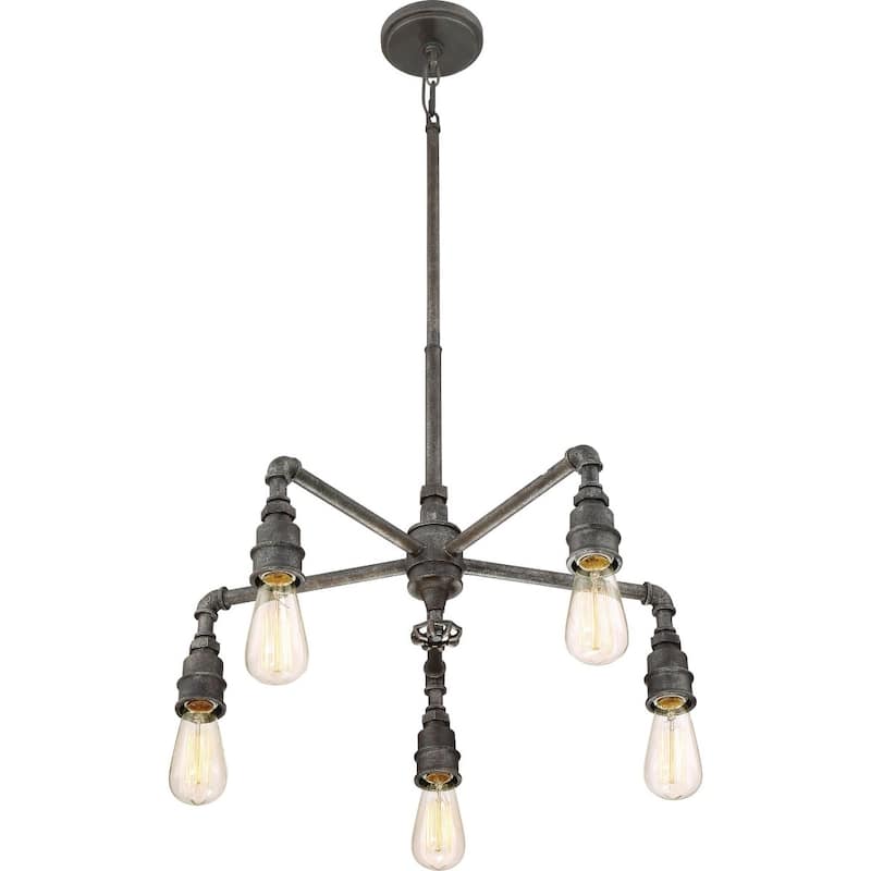 Quoizel Squire 5-Light Transitional Chandelier in Rustic Black