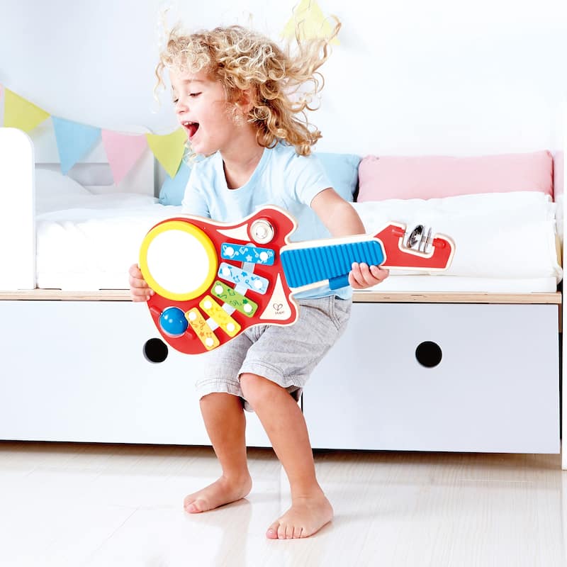 Hape: 6-In-1 Music Maker - Wooden Guitar Shaped Musical Toy, 18mo+