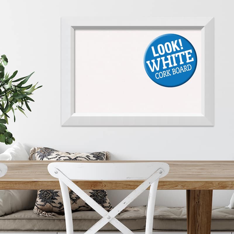 Framed White Cork Board, Blanco White