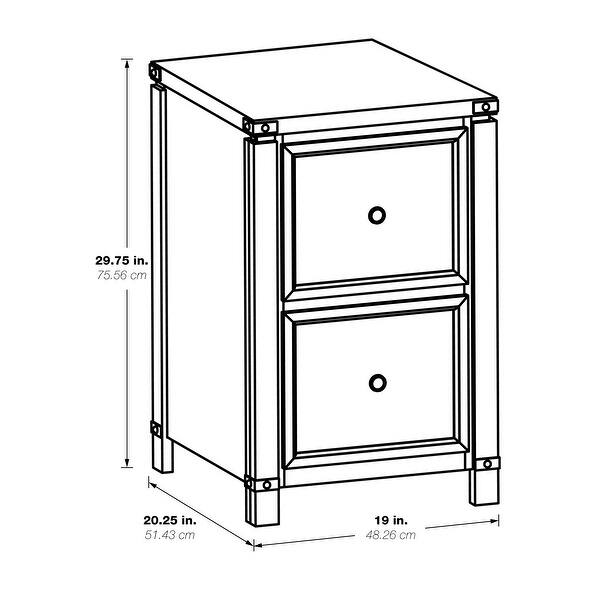 OSHOME Baton Rouge Brushed Walnut 2-Drawer 19-in File Cabinet
