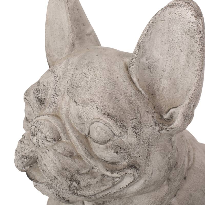 Roomfitters 17-Inch French Bulldog Garden Statue, Cast Stone Outdoor Dog Sculpture