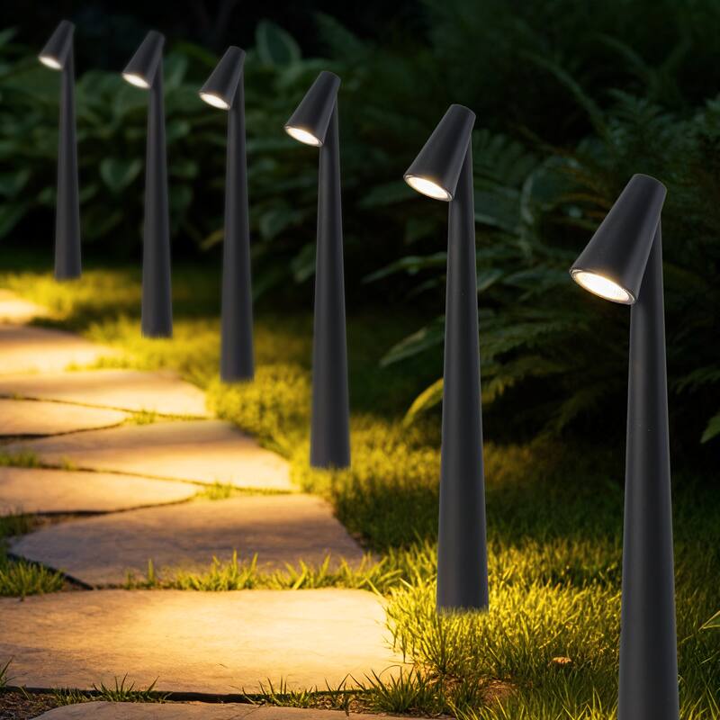 C Cattleya Low-Voltage Matte Black Aluminum 3000K LED Outdoor Path Light - 6-Pack