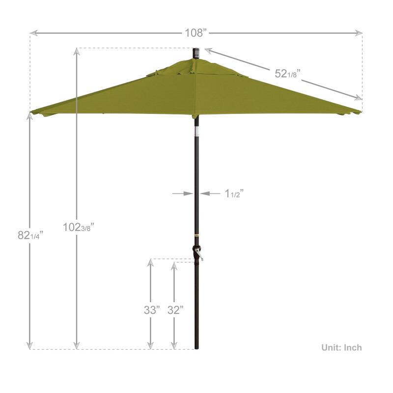 California Umbrella 9' Rd Alum Crank Open Auto Tlit Patio Umbrella