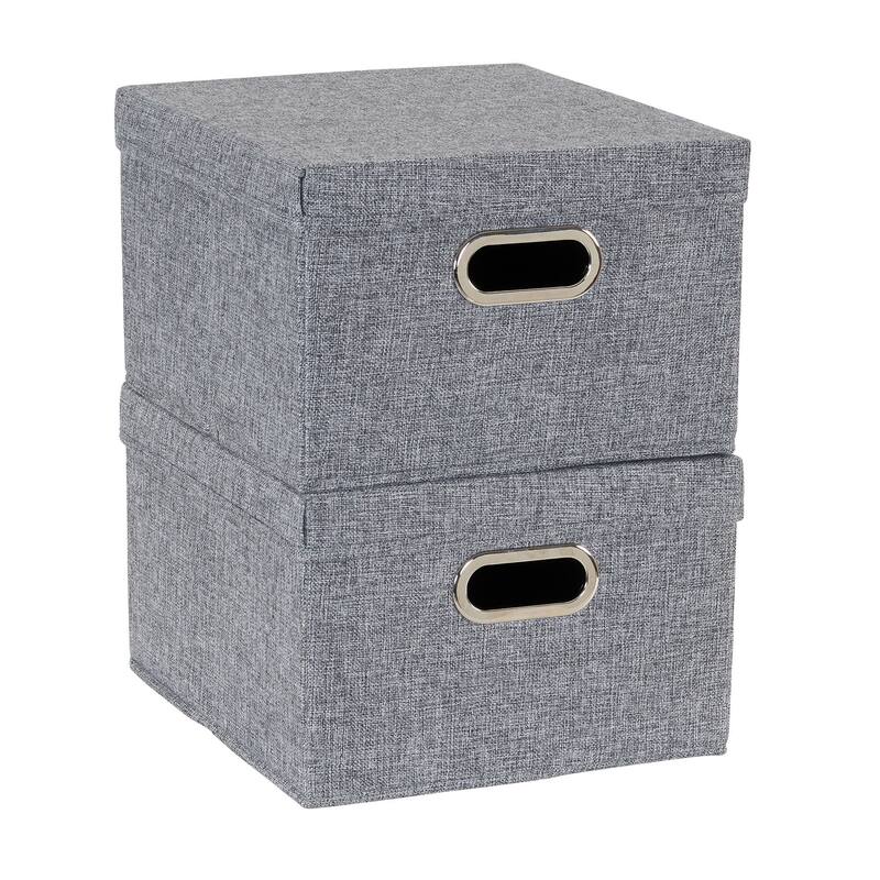 Household Essentials Collapsible Linen Box - 15.0"L x 13.0"W x 8.0"H - Graphite