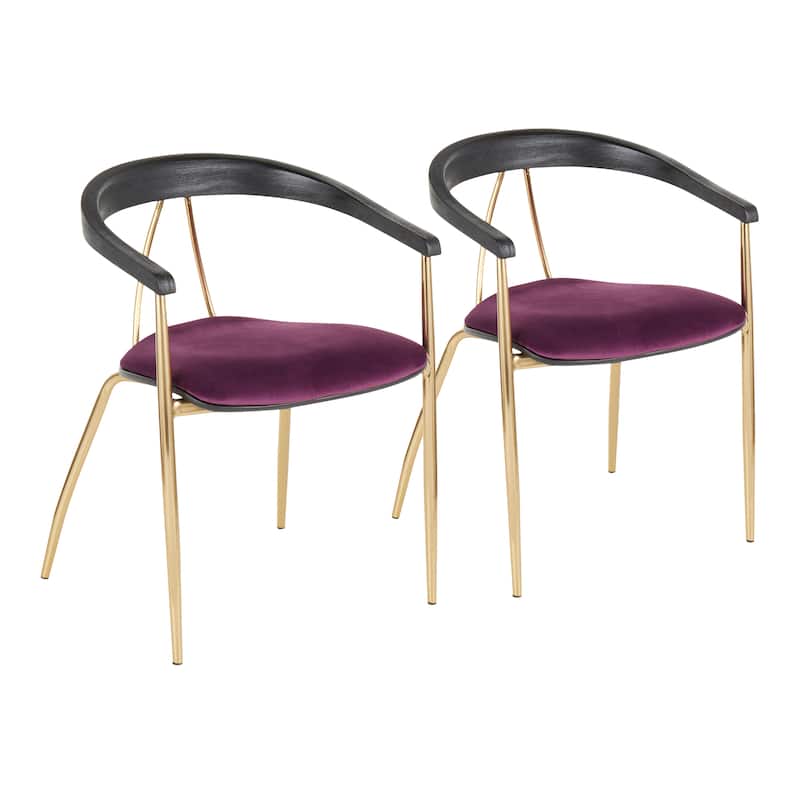 Silver Orchid Engl Velvet Upholstered Dining Chair (Set of 2) - N/A