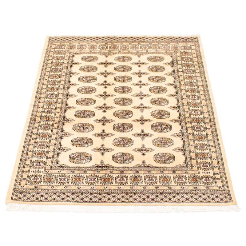 ECARPETGALLERY Hand-knotted Peshawar Bokhara Beige Wool Rug - 4'8 x 6'8