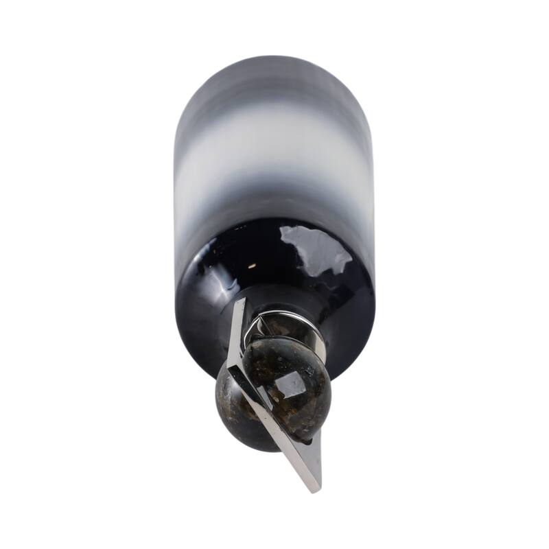 Glass Metal Decorative Vase with Contemporary Single Modern Accents