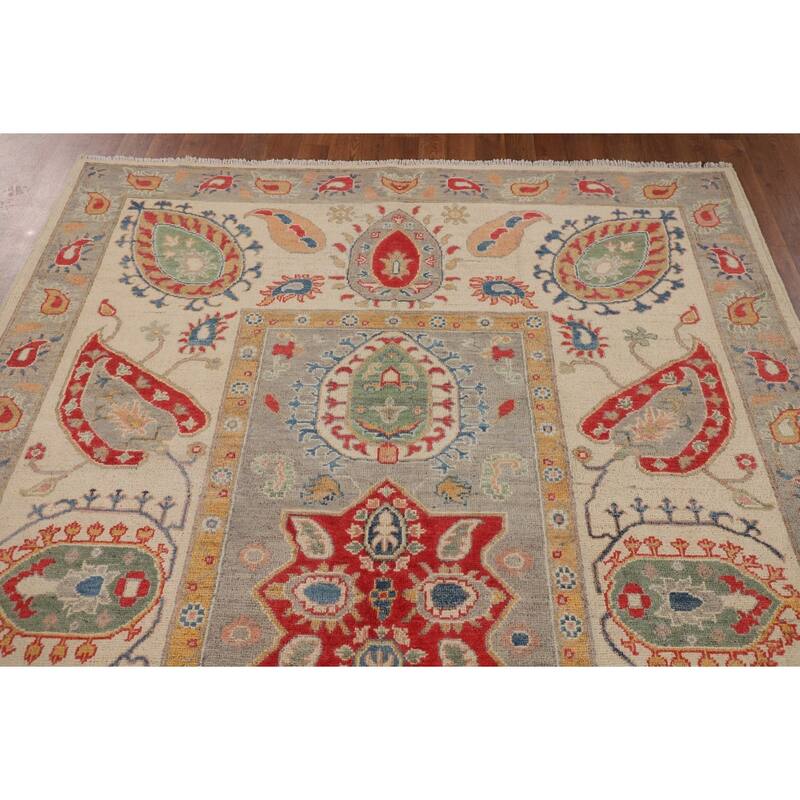 Traditional Kazak Oriental Area Rug Hand-Knotted Bedroom Wool Carpet - 5'9" x 7'11"