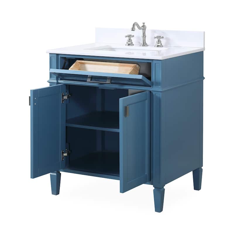 30 Inch Durand Modern Bathroom Sink Vanity with Stone Counter Top