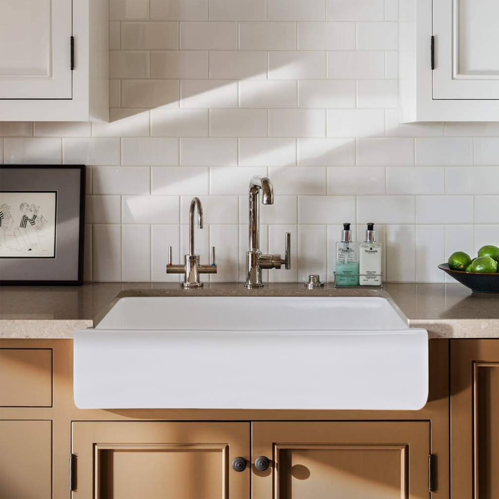 Farmhouse/Apron Front White Ceramic Kitchen Sink - 30x19